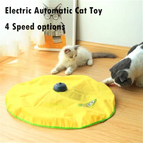 Electric Auto Cat Toy 4 Speed Pet Cat Turntable Interactive Rotating