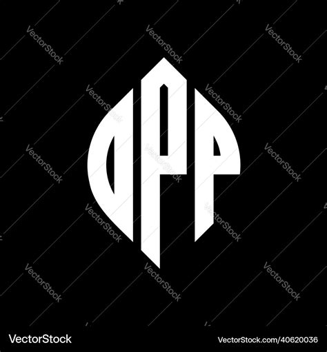 Opp circle letter logo design Royalty Free Vector Image