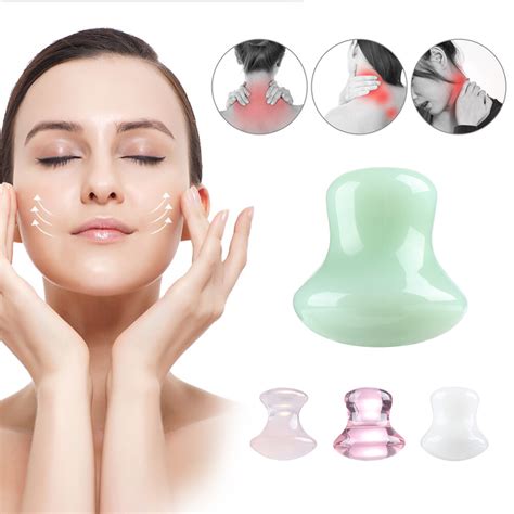 1 Pc Face Natural Rose Quartz Massager Facial Jade Stone Roller Beauty Mushroom Shape Massage