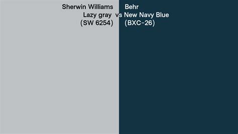 Sherwin Williams Lazy Gray SW 6254 Vs Behr New Navy Blue BXC 26