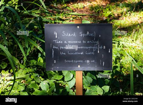 Silent Space Sign In The Woodland Walk Shuttleworth House Old Warden