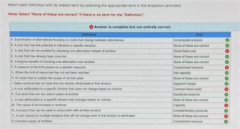 Solved Match Each Definition With Its Related Term By Chegg