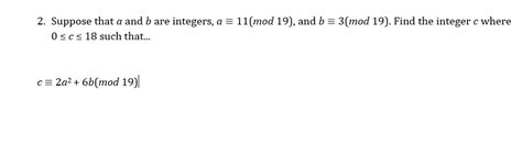 Solved Suppose That A And B Are Integers A Mod Chegg