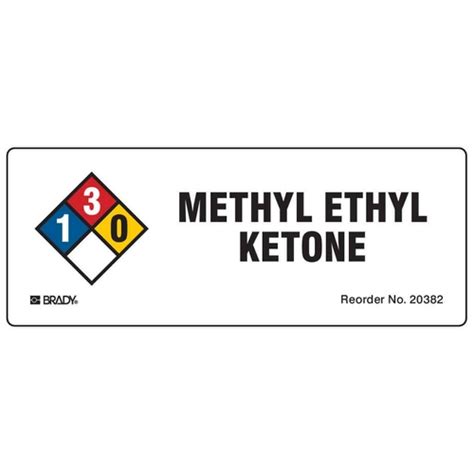 Buy Brady 20382ls Methyl Ethyl Ketone Squeeze Bottle Label Mega Depot