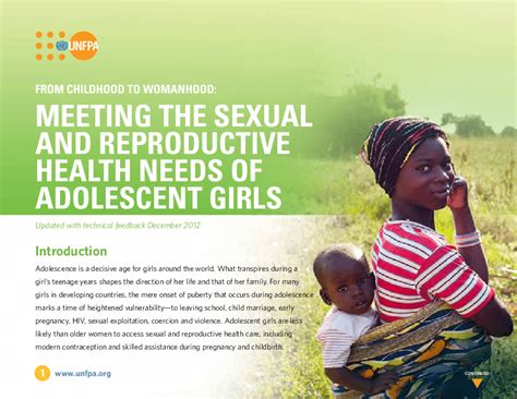 Adolescent Girls Sexual And Reproductive Health Needs United Nations