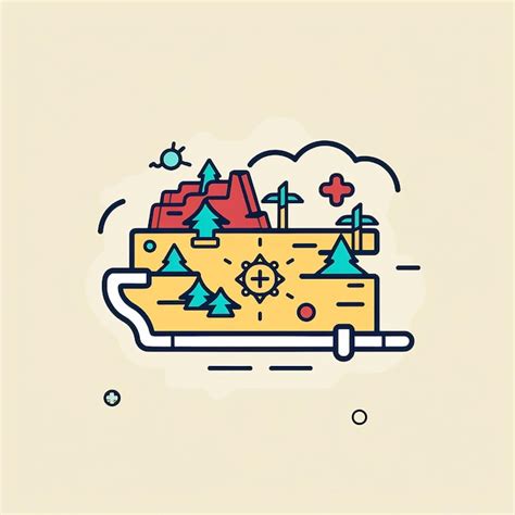 Premium Photo Treasure Island Map Modern Line Icon Vector