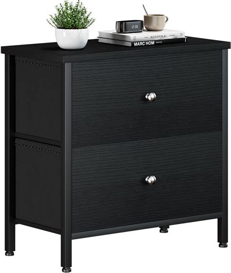 Boluo Black Nightstand 2 Drawer Dresser For Bedroomsmall