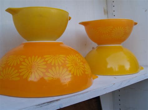 Cinderella Sunflower Pyrex Citrus Mixing Bowls Complete Set Etsy