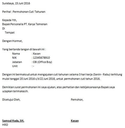 Detail Contoh Surat Izin Libur Sekolah Koleksi Nomer