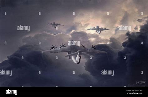 Military Transport Aircraft Illustration Stock Photo Alamy