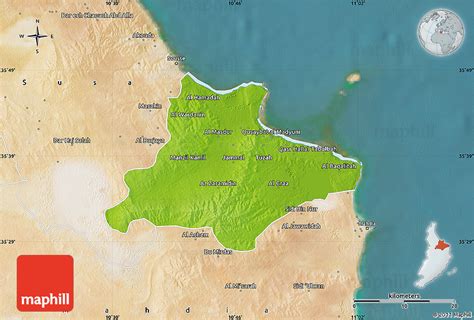 physical map  monastir satellite