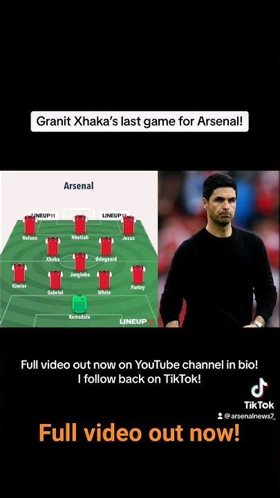 Granit Xhakas Last Game For Arsenal Arswol Arsenalvswolves