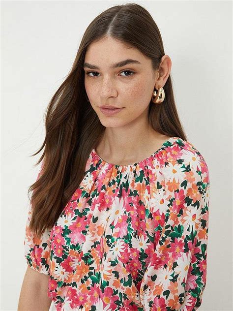 Dorothy Perkins Floral Puff Sleeve Blouse Multi Uk