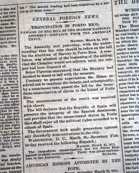 1873 Slavery Abolished In Puerto Rico