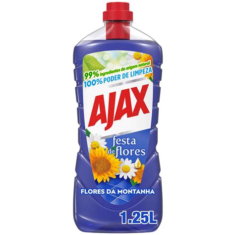 Lava Tudo Perfumado Flores Da Montanha Ajax Emb 1 25 Lt Continente