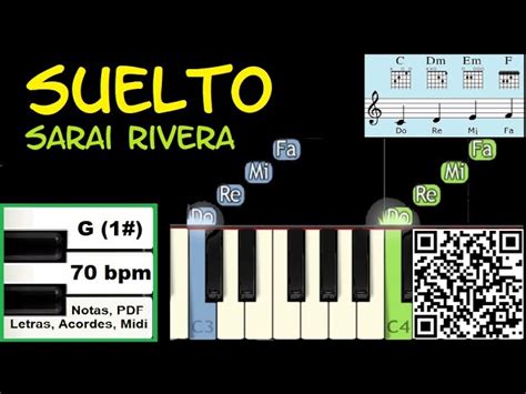 SUELTO Sarai Rivera Piano Tutorial Facil Partitura Acordes Pista Chords