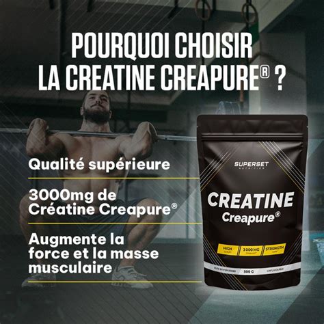 Créatine Monohydrate Creapure 500g Créatines Superset Nutrition