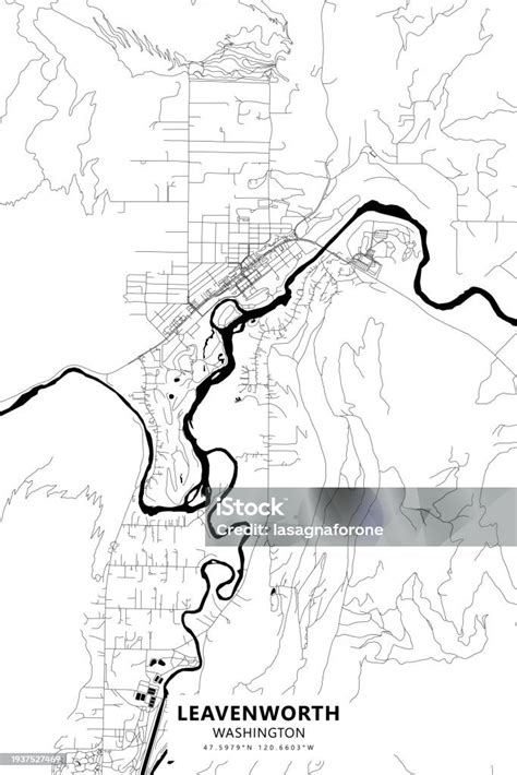 Leavenworth Washington Usa Vector Map Stock Illustration Download