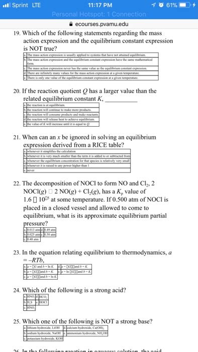 Sprint LTE 11 17 PM Ecourses Pvamu Edu 19 Which Of Chegg
