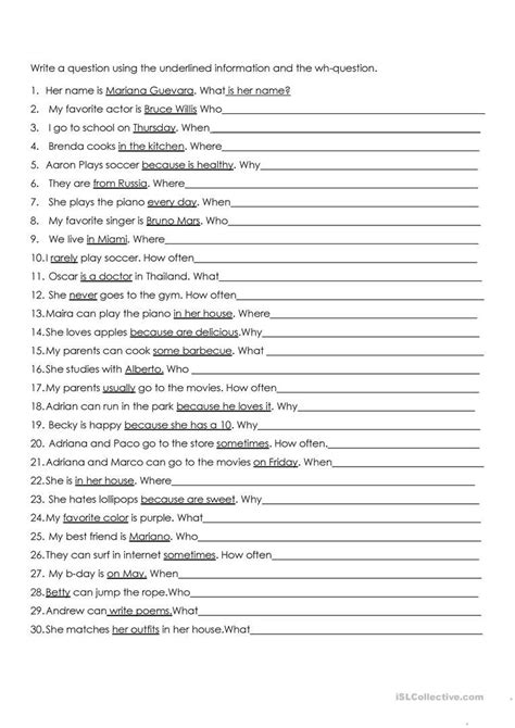 Wh Questions English Esl Worksheets For Distance Learning And