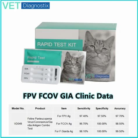 Fpv Fcov Gia Test Kit Feline Panleucopenia Coronvirus Giardia Antigen