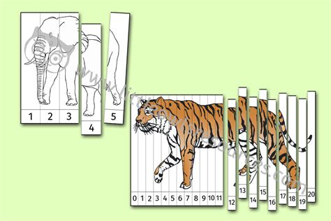 FREE Zoo Animal Number Slice printable Early Years/EY (EYFS) resource ...