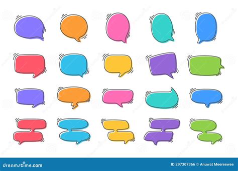 Hand Drawn Text Box Cute Cartoon Style Talking Dialogue Stock Vector