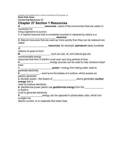 Copyright Glencoe Mcgraw Hill Answer Key Fill And Sign Printable Worksheets Library