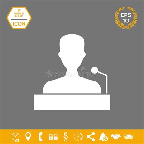 Speaker Orator Speaking From Tribune Icon Graphic Elements For Your