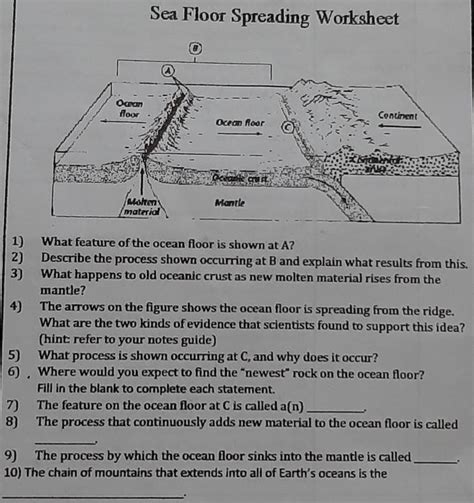 Ocean Floor Diagram Worksheet Answers Home Alqu