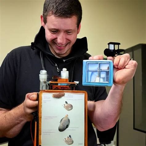 A Scientist Shows Off His Captive Live Specimen That Stable Diffusion