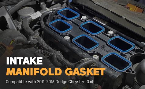 Intake Manifold Gasket Upper And Lower Plenum Set Compatible With 2011 2016 Dodge