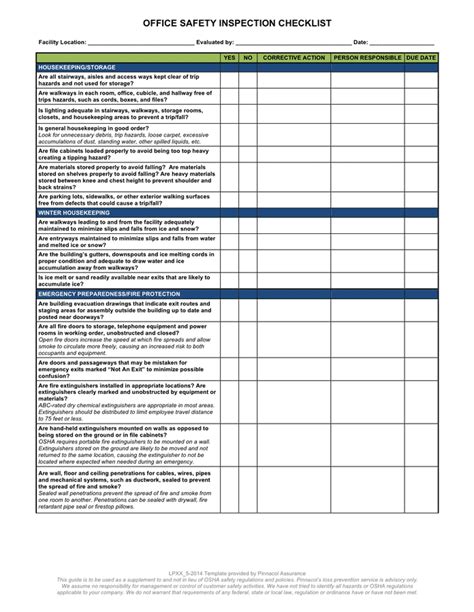 Office Safety Inspection Checklist In Word And Pdf Formats 39672 Hot Sex Picture