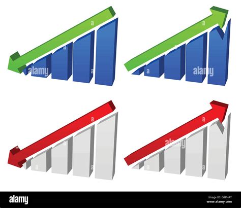 Barchart With Arrows Up Down Arrows On Chart Colors Stock Vector