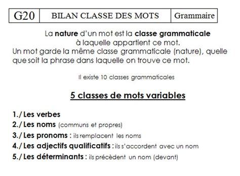 R Vision Classe Et Fonction Des Mots G