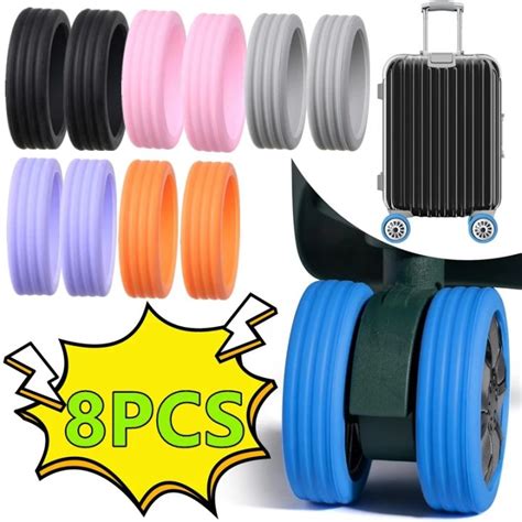 48pcs Silicone Wheels Protector For Luggage Reduce Noise Suitcase Wheels Cover Mute Swivel