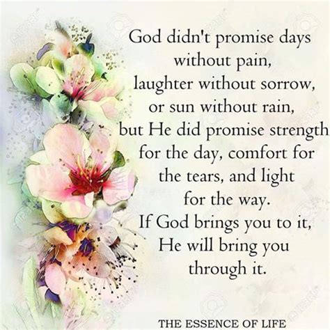 God Didn T Promise Days Without Pain Laughter Without Sorrow Or Sun