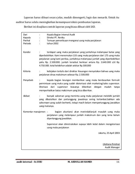 Contoh Laporan Audit Internal Download Contoh Lengkap Gratis ️
