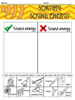 Sound Energy Worksheets For Kids