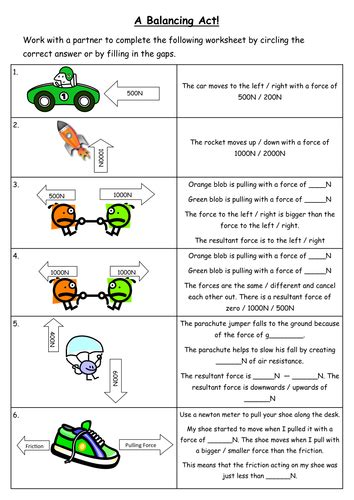 Resultant Force Worksheet | Teaching Resources