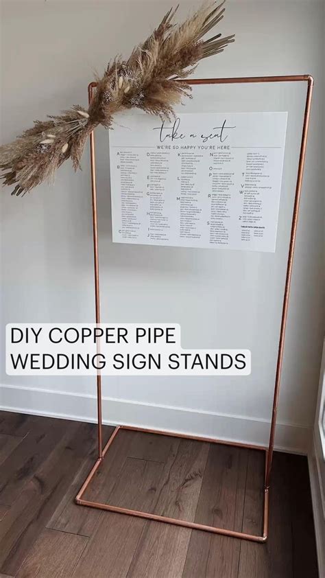 Diy Copper Pipe Wedding Sign Stands Wedding Signs Diy Bridal Show