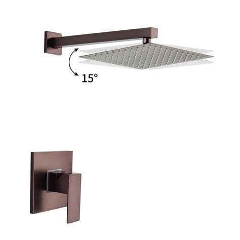 Fapully 1 Handle 1 Spray Patterns Square With 1 5 GPM 10 In Wall Mount