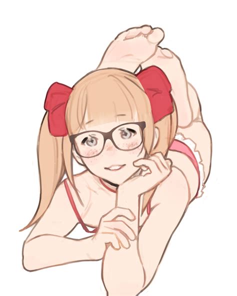 Luimiart Original Absurdres Commission Highres 1girl Barefoot Bikini Black Framed