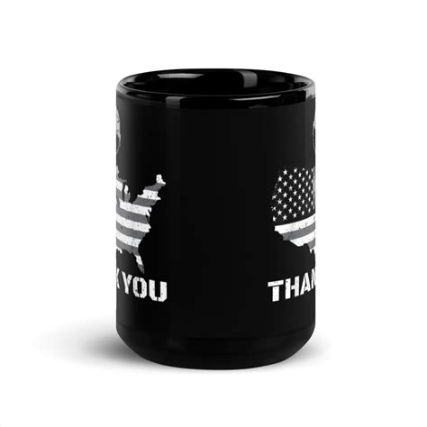 Thank You Battlefield Cross Black Glossy Mug Meachs Military