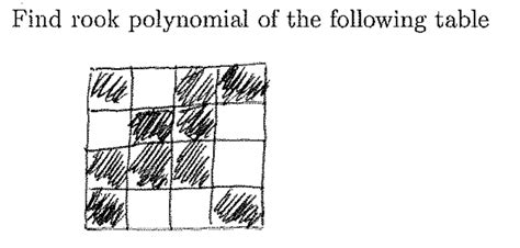 Solved Find Rook Polynomial Of The Following Table Ure Chegg