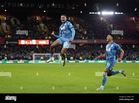Aston Villa's Leon Bailey celebrates scoring their side's third goal of ...