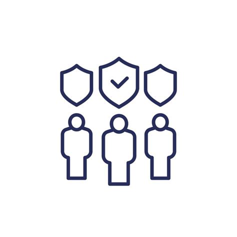 Premium Vector Group Insurance Coverage Line Icon