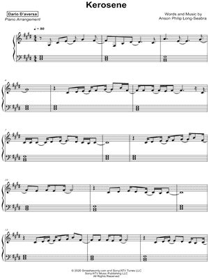 kerosene sheet   arrangement  instantly musicnotes