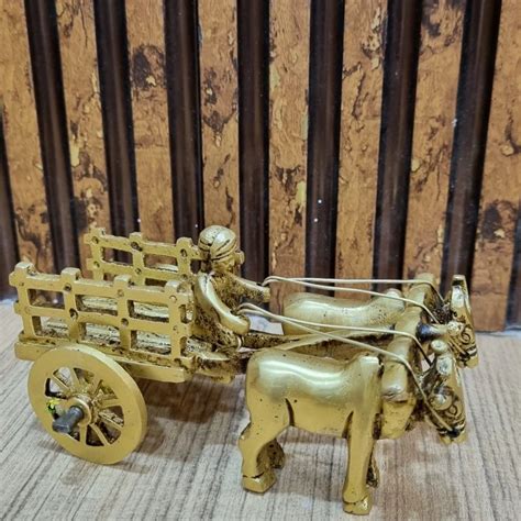 aakrati brass bullock cart  decoration decorative showpiece