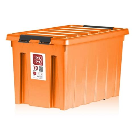 Контейнер на роликах с крышкой Rox Box. 70 л. оранжевый M-070-00.12 ...